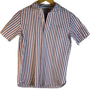 GAP Red and Blue Striped Casual Button Down Shirt